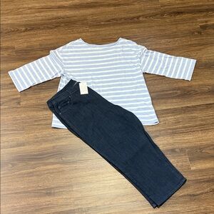 Women’s Two Piece Outfit-Lane Bryant Top with d & co capris BNWT